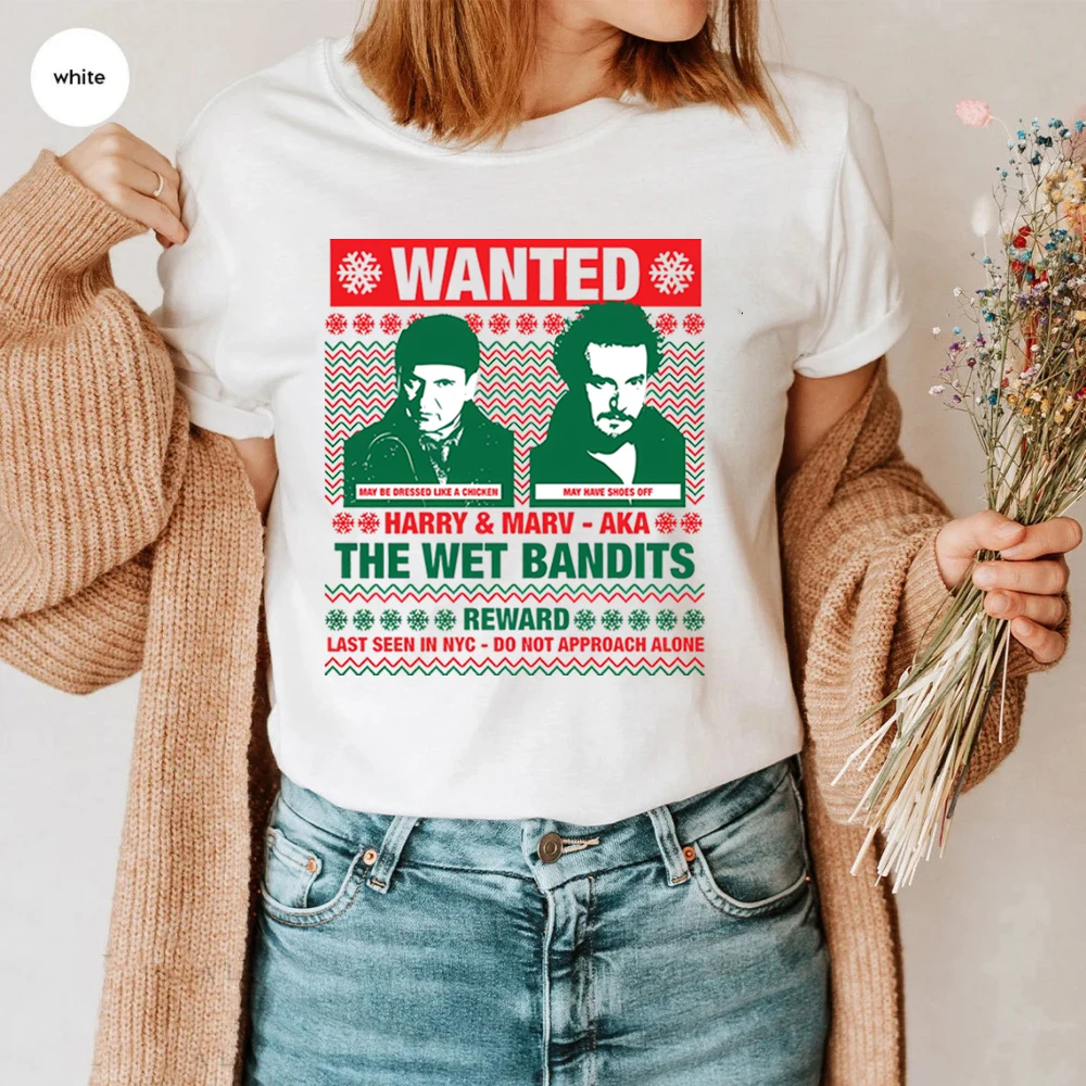 

Футболка The Wet Bandits Забавная футболка из фильма «Один дома» Рубашка «Гарри и Марвел» Рубашка «Один дома» Уродливая рождественская футболка Одинаковые топы для рождественской вечеринки