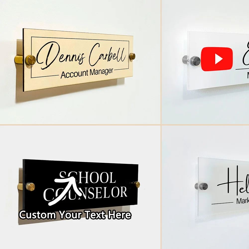 Señal de puerta de madera personalizada, accesorio versátil personalizado de estilo americano, 1 ud. |   Nombre grabado con láser, regalo personalizado DIY para el hogar Dai