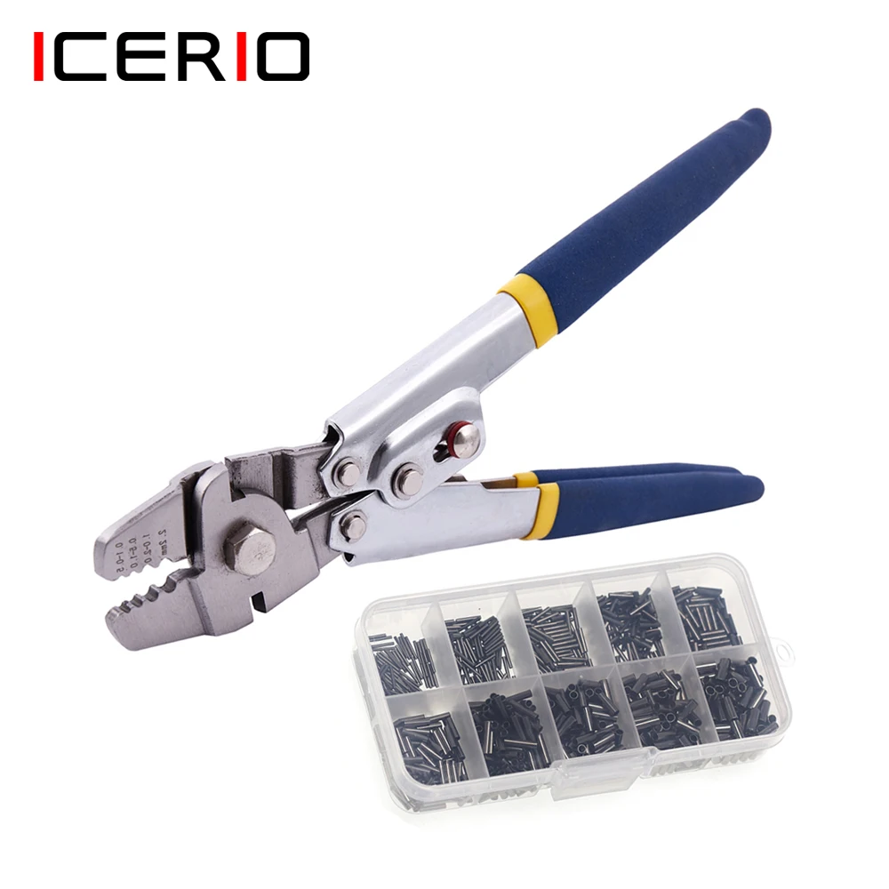 ICERIO Stainless Steel Multifunctional Fishing Crimping Pliers Steel Wire Cutter Hook Tying Tool with Crimps Tube