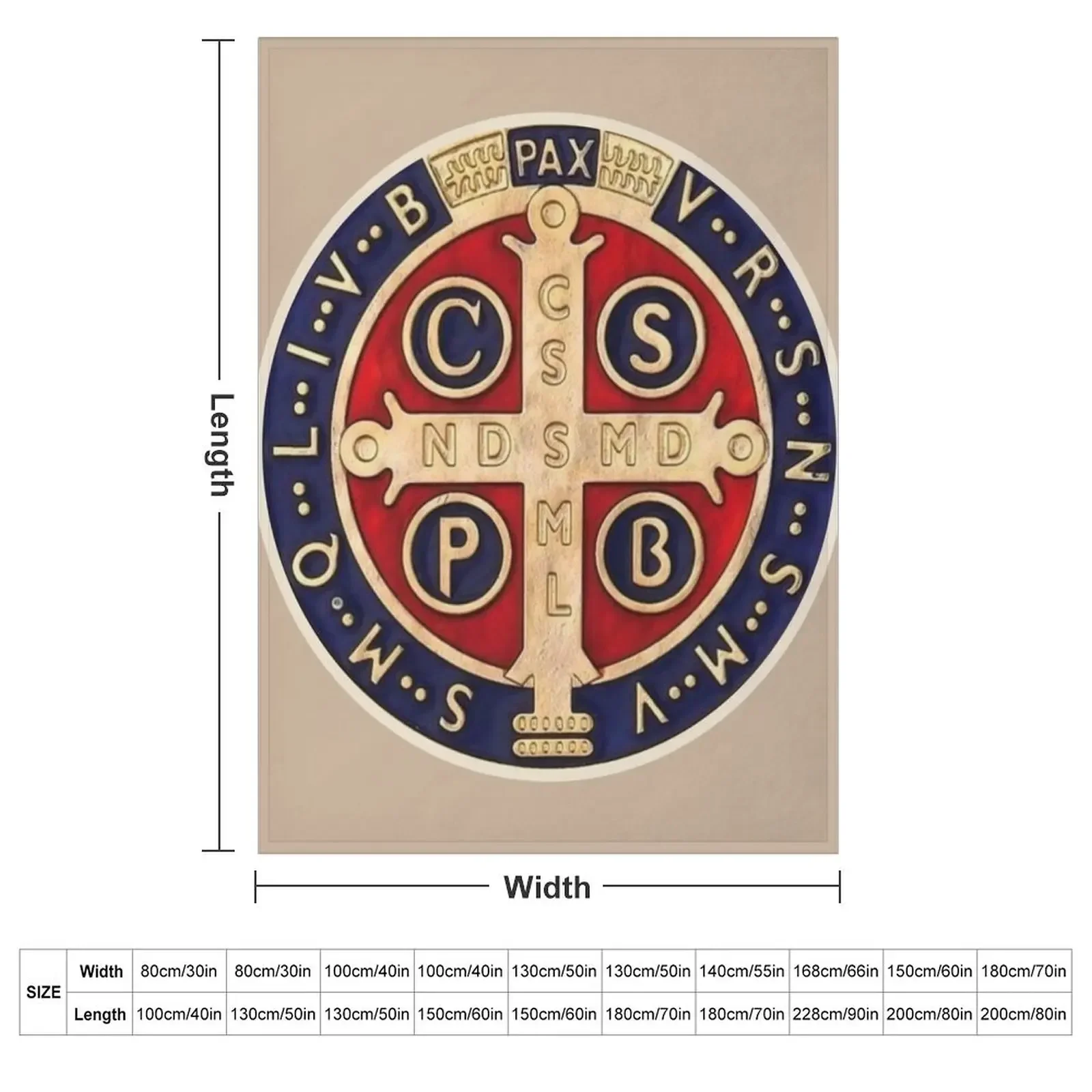 The Medal of Saint Benedict, Saint Benedict Throw Blanket couch cozy soft plush fuzzy picnic outdoor blanket