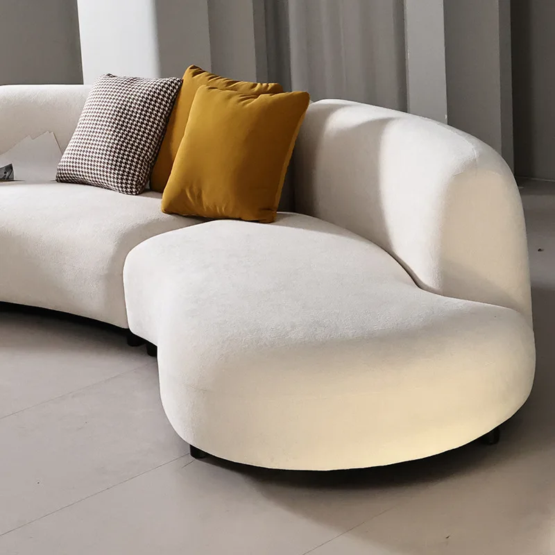 

Fabric cream wind special-shaped sofa living room beauty salon clothing store furniture reception lounge curved sofa