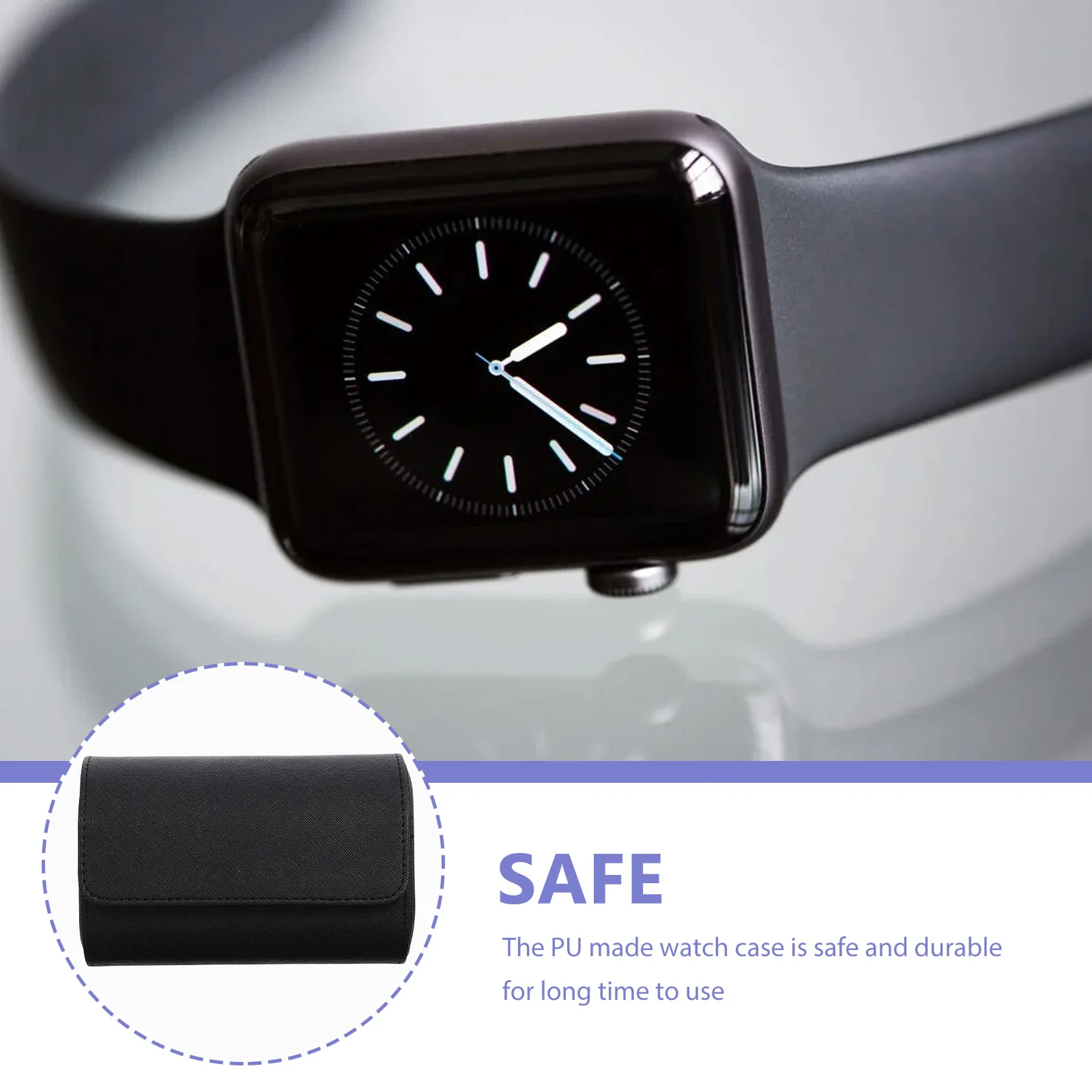 

Stylish Pu Watch Case Travel Storage Organizer Portable Anti-Scratch Watch Roll For Men Women Gift Box Accessory