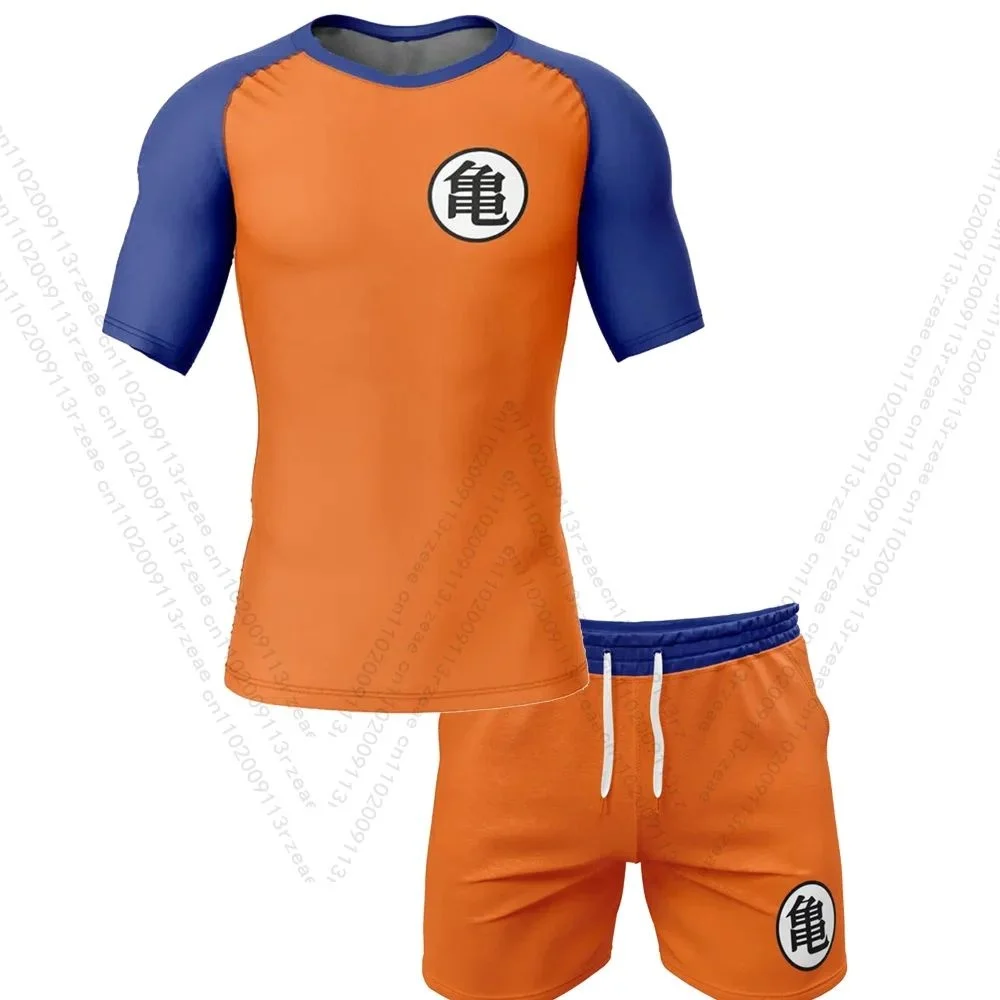 2026 Jungen Anime Goku Dragon Ball Muster Cosplay Herren T-Shirt Lässig Atmungsaktiv Slim Fit Kinderkleidung Sommer Outdoor-Set