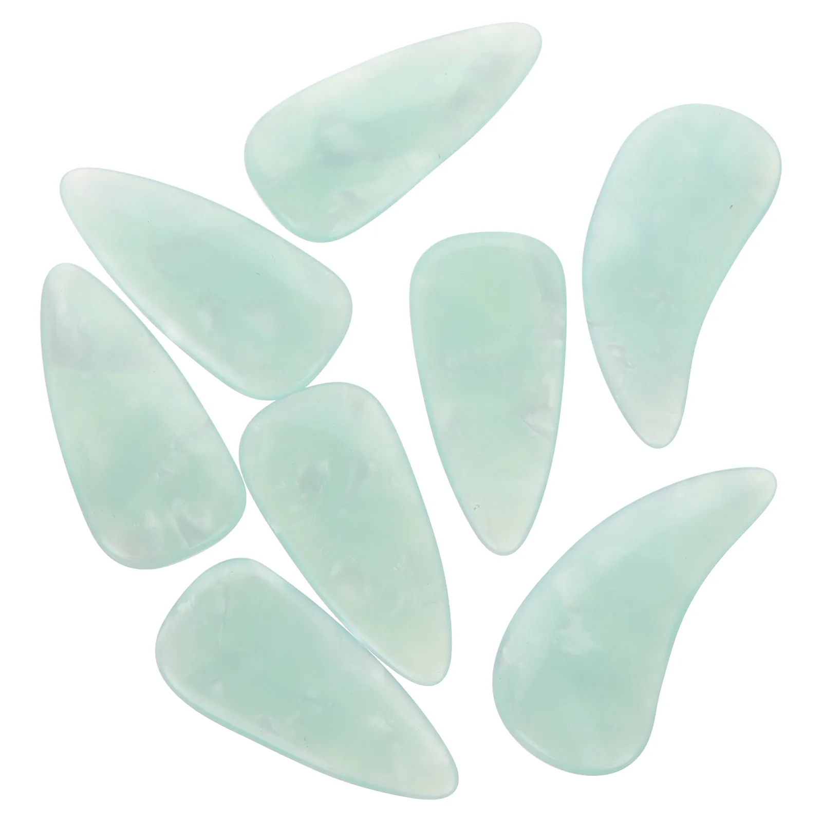 

8pcs Guzheng Finger Picks Reusable Medium Size Light Green Nail Covers For Kids Adults Beginners Practice Performance Resin