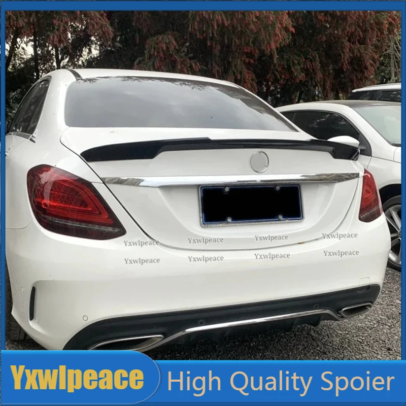 

For Mercedes-Benz W205 C-class Spoiler C180 C200 C260 2015-2019 ABS Plastic Primer Color Rear Trunk Lip Spoiler Car Accessories