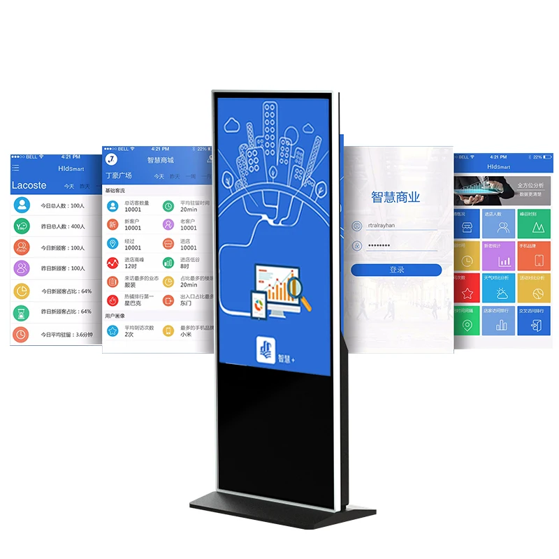 Quiosco lettore multimediale video USB da 55 pollici Display LCD HD touch a infrarossi Totem Android Pubblicità Display segnaletica digitale Video