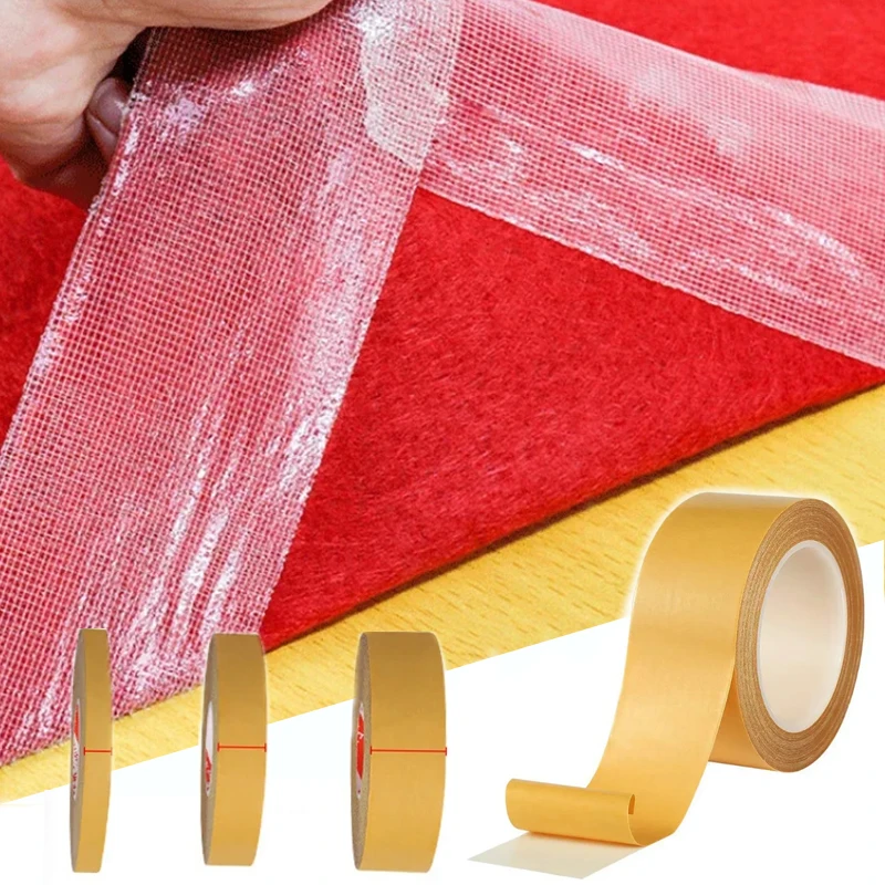 Double-sided Adhesive Strong Non-marking Adhesive Fibre Mesh Double-sided Adhesive Translucent High Viscosity Carpet Tape