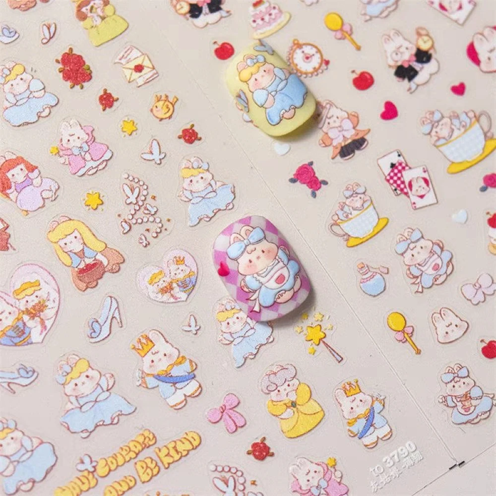 

1 sheet Cute Rabbit Animal New 3D Cartoon Nail Art Stickers Nail Decals for Manicure fashion Design DIY Happy Accessories