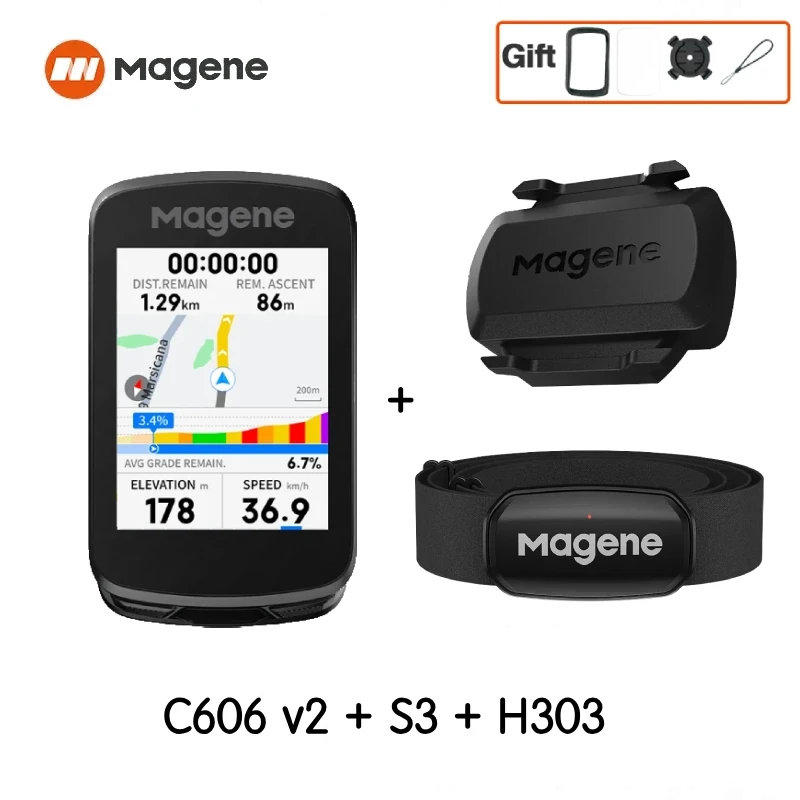 Magene C606V2 Touchscreen GPS Fietscomputer WiFi Snelheidsmeter Fietsen Klim Stopwatch Kilometerteller Bluetooth Ant Navigatie