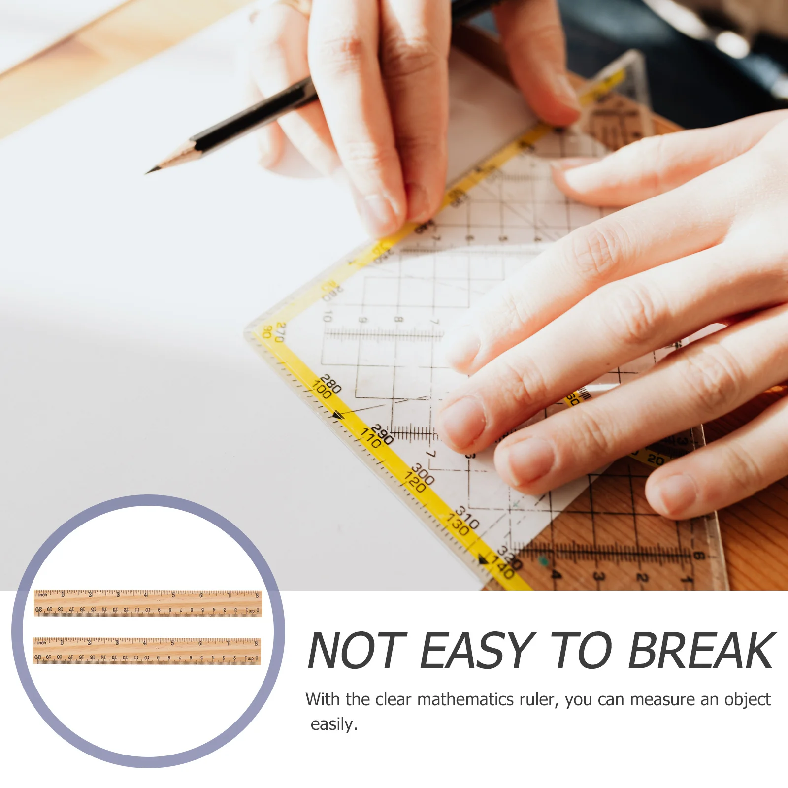 30 قطعة خشبية مستقيمة 20 سنتيمتر واحدة مسطرة مستقيمة الوجهين أداة قياس دائم طالب التدريب المعونة الرياضيات الملحقات #2