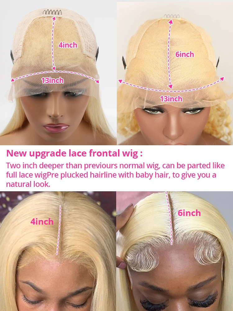 100% شعر الإنسان 613 شقراء HD الدانتيل الباروكة الأمامية 13x4 13x6 موجة عميقة الباروكات الأمامية الملونة مجعد الباروكات موجة المياه الباروكات للنساء ﻿ ﻿