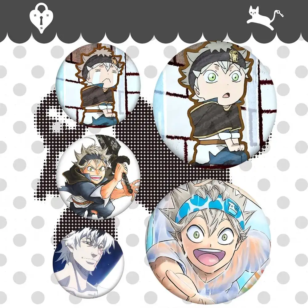 1pc Black Clover Asta Anime Cartoon Style Badge Brooches On Backpack Decoration Round Enamel Pins For Accessorys view 3