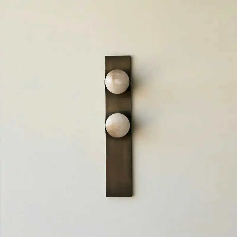 Italiano nórdico simples todo-cobre mármore sala de estar lâmpada de parede designer hotel modelo quarto atmosfera cabeceira