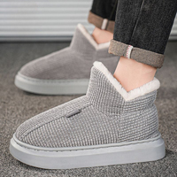 Men Korean Style Outdoor Casual Cotton Snow Boots 2025 Winter New Fleece Lined Thickened Warm Anti Slip Footwear