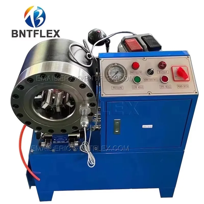

CE-Proven 220v 3kw 1ph HZ-68 Hydraulic Hose Crimping Machine 1/4\" to 2\" 4SP R12 Horizontal Rubber Product Making Machinery