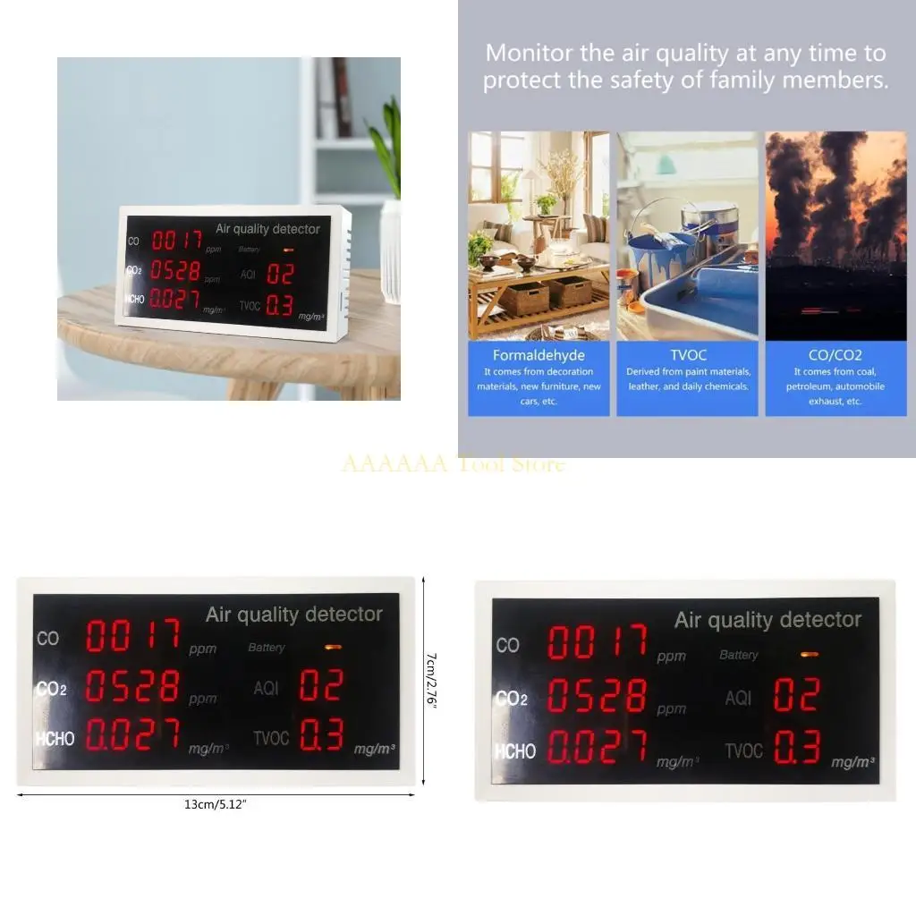 A2BE Air Quality Pollution Monitor Formaldehyde Detector Temperature & Humidity Meter