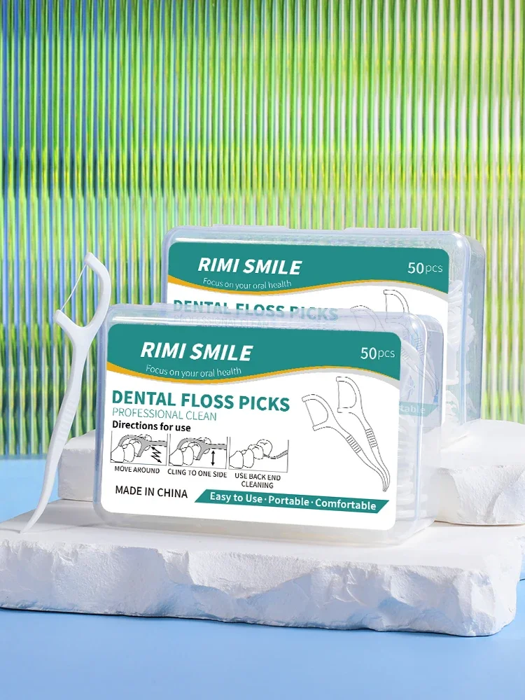 

50pcs Ultra-Fine Toothpicks, Home Set, Portable and Disposable Care Floss, Portable Floss Stick, Oral Care, Deep Cleaning