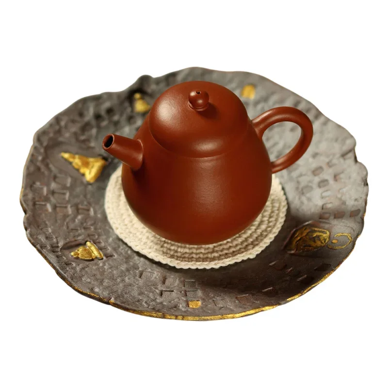 Creative Wabi-Sabi Teapot Holder Dry Soaking Tray Household Purple Clay Teapot Mat Coaster Tea Set Accessories