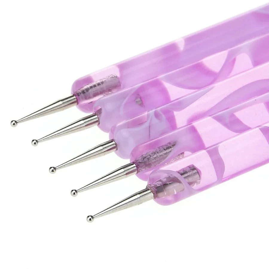 5Pcs Nail Art Marble Dotting Pens Set Rhinestones Picker Tool for Creative Nail Decoration Dotting Manicure Tools
