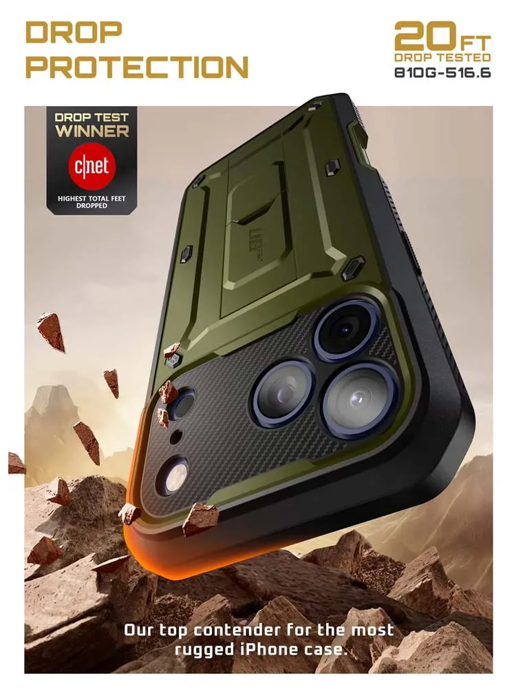 SUPCASE For iPhone 17 Pro Max Case 6.9" (2025) UB Pro Wytrzymałe, ochronne etui na telefon z pełną ochroną i wbudowanym ochrania — zdjęcie produktu 7