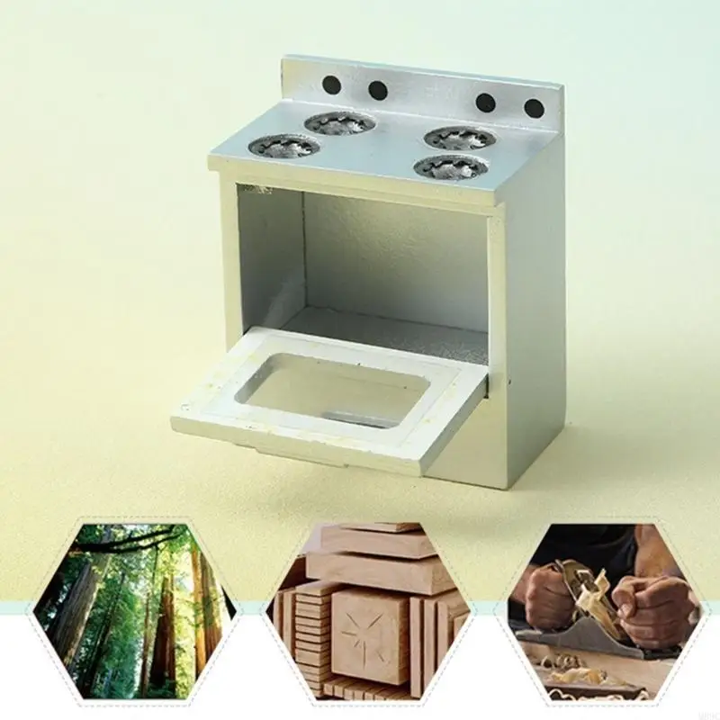 M89C Miniature Kitchen Cabinet Model Doll House Accessories Role Play Appliance Set