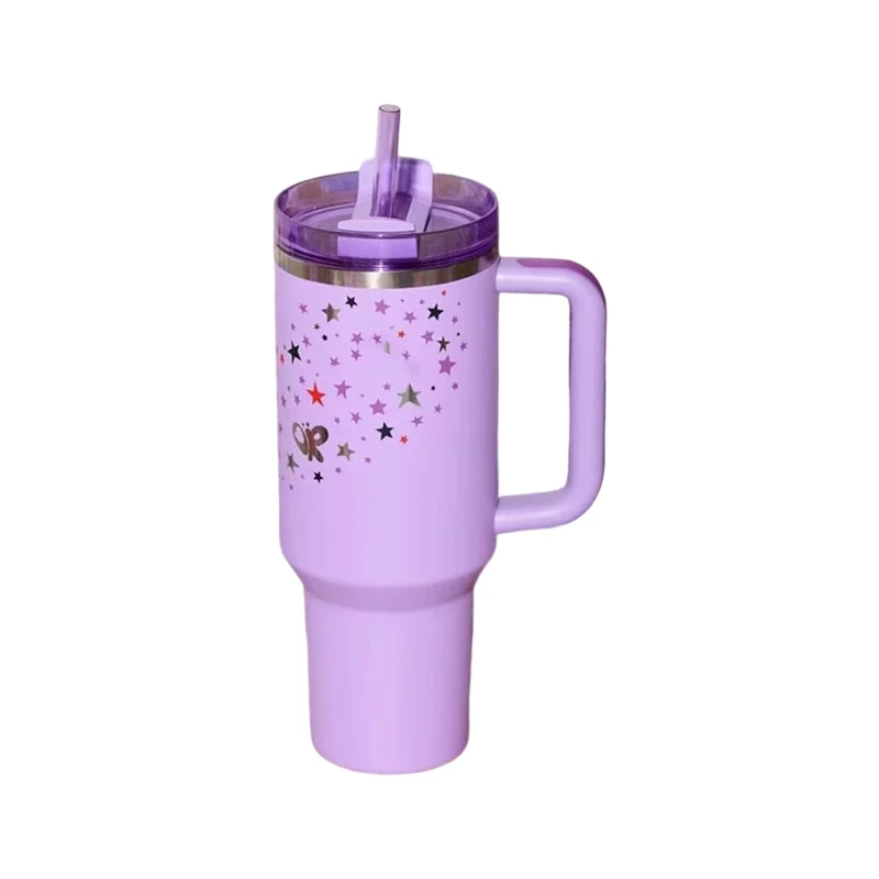 40oz Stainless Steel Vacuum Cups Vacuum Insulated Tumbler with Lid & Straw Travel Coffee Water Bottle Car Thermal Mug Cup