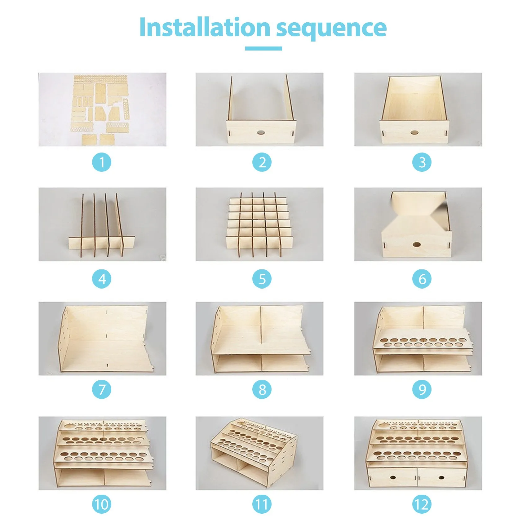 Diy Houten Organizer Verf Flessen Display Rek Borstels Houder Stand Opslag Model