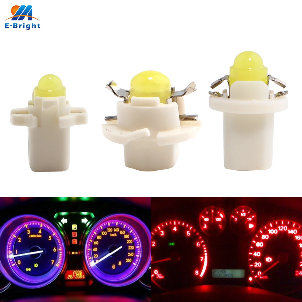 

100PCS B8.3D B8.4D B8.5D 12V COB Led Bulb Car Motorcycles Interior Dashboard Reading Signal Indicator Light White Red Blue Amber