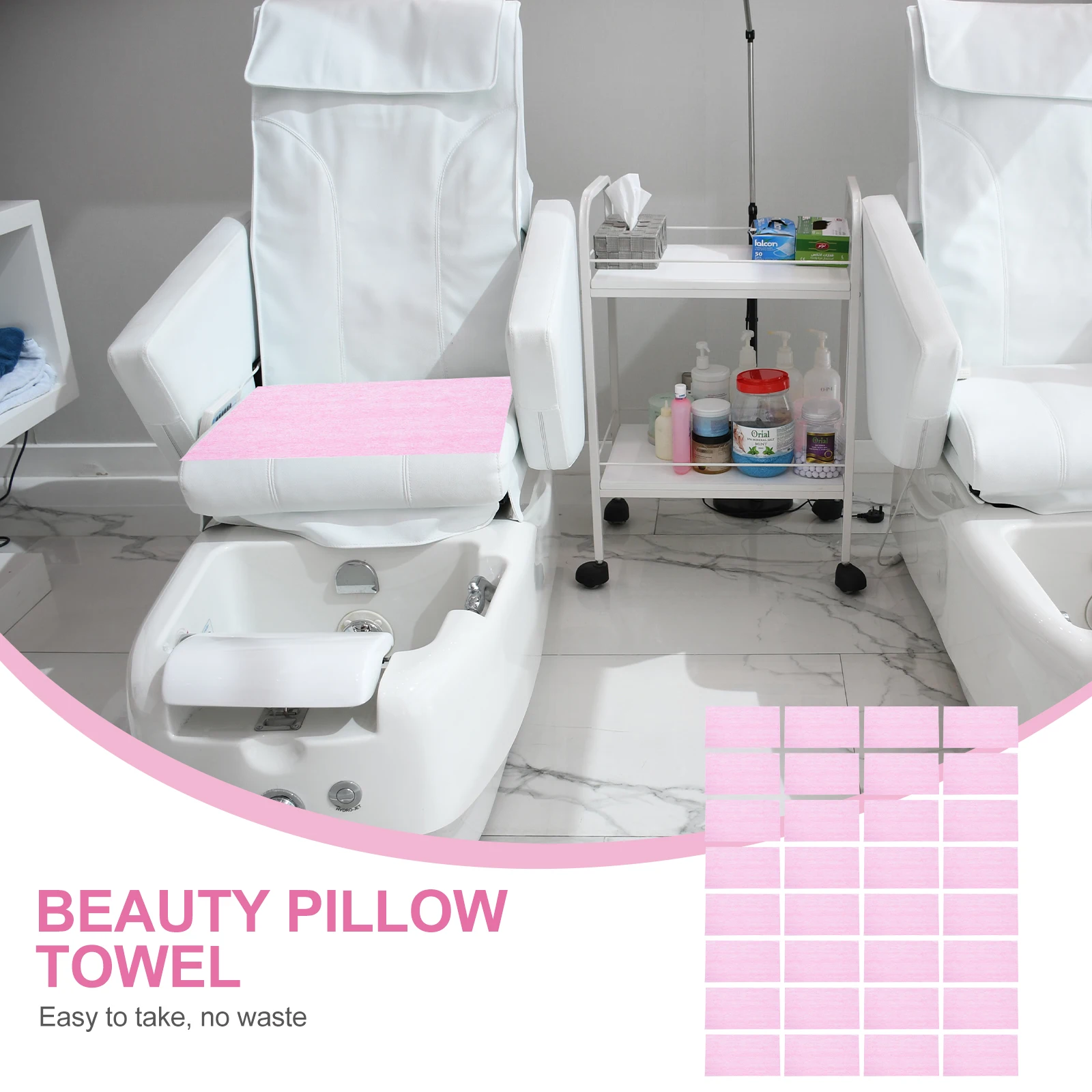 

100pcs Disposable Beauty Pillow Towel Non-Woven For Salon Spa Use Comfortable Skin-Friendly Pillow Towels Durable Disposable