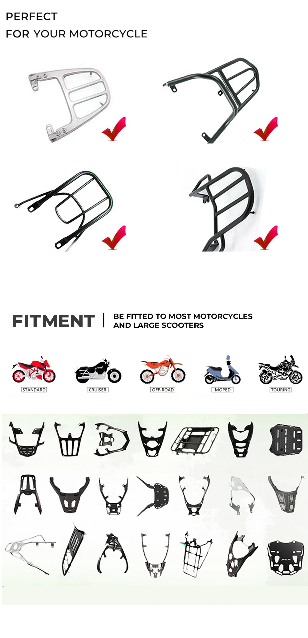 KEMIMOTO Motorrad-Topcase Universeller Aluminium-Koffer Motorrad-Heckbox 45L 55L 65L Wasserdicht mit Schloss & Rückenkissen – Detail 8