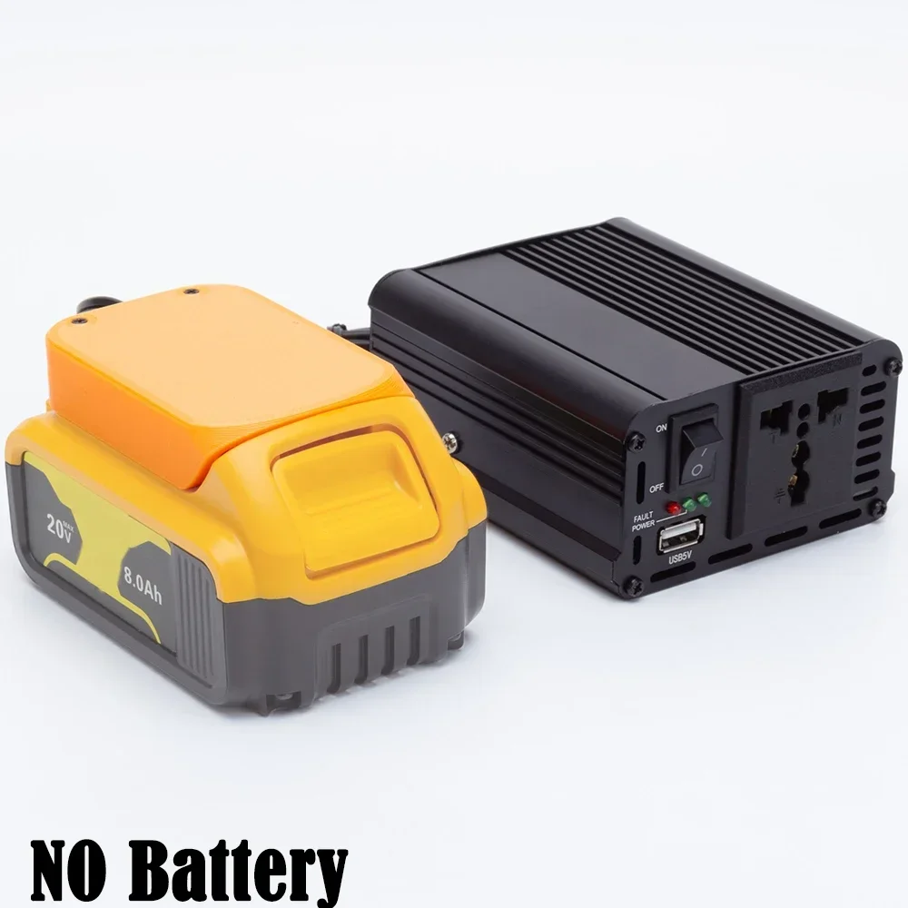 200W 220V-240V Power Inverter Outlet Adapter for DeWalt 18V Battery DC AC USB Powered Compact Inverter(NO Battery )