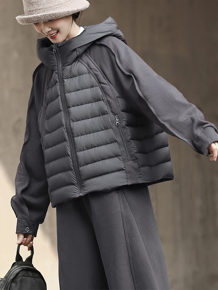 

Теплое женское пальто Du down Jaet 90, белое пальто с капюшоном из перьев Du, Новое поступление, зимняя верхняя одежда с завязками в стиле ретро в стиле ретро