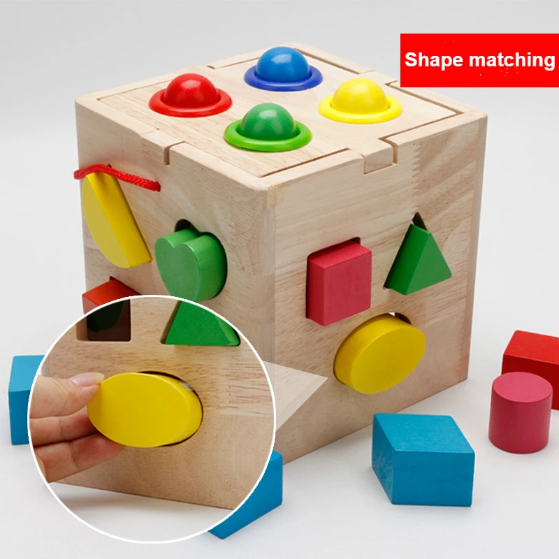 17 Hole Knock Ball Intelligence Box Children Puzzle Early Education Shape Cognition Matching Box Multifunctional Baby Gift toys