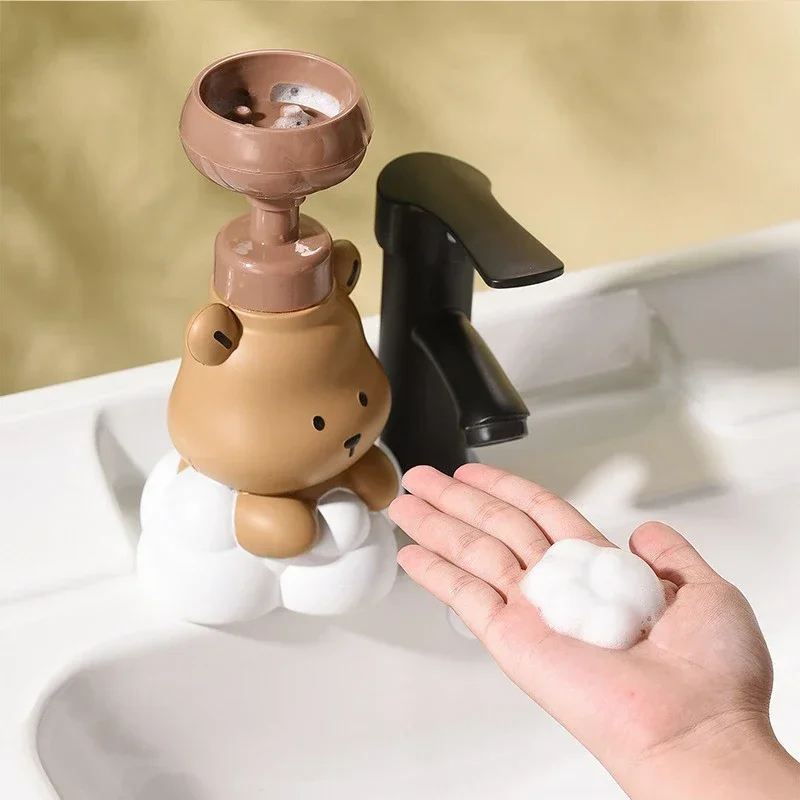 250/500 ml Schaum Spender Bad Cartoon Bär Presse Hand Sanitizer Shampoo Dusche Gel Pumpe Flasche Tragbare Nachfüllbare Behälter