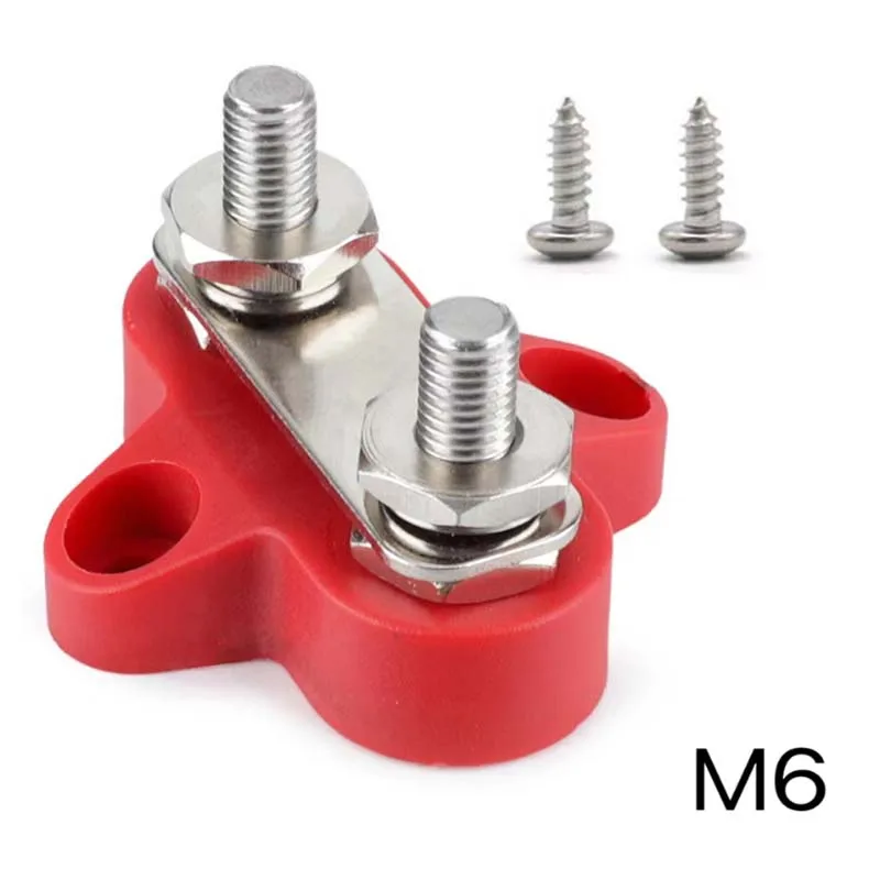 M6 M8 48V Anschlussblock Busbar 5/16 Zoll Klemmenblock Isoliert Dual Hochleistungs-Stromverteiler Plus-/Minus-Pol RV – Detail 5