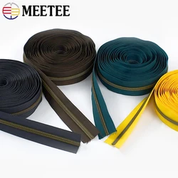 1/2/3/5M Meetee 5 #   Nastro colorato con cerniera in nylon Denti in bronzo Zippe aperte su misura per borse Kit di riparazione vestiti Accessorio per cucito fai-da-te