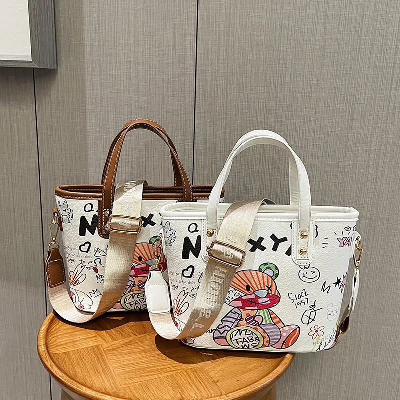 Designer Brand сумка женская Cute Cartoon Graffiti Tote Bucket Bag Fashion Vintage Shoulder Straddle Bags for Women Hot Selling