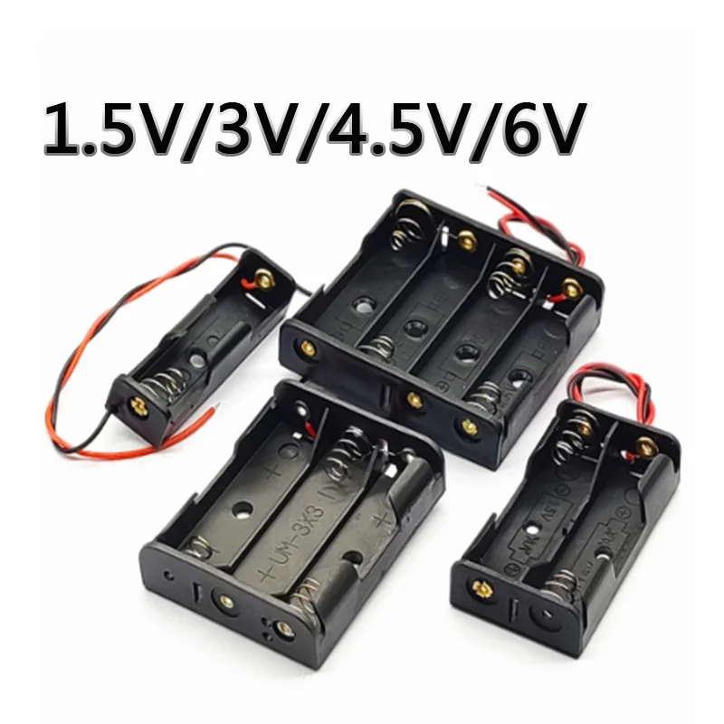 1/2/3/4 Slot AAA Battery Case Battery Box AAA Battery Holder With Leads With 1 2 3 4 Slots AAA drop shipping