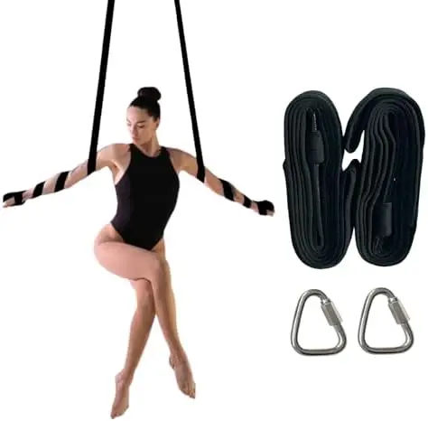 

Набор для воздушной акробатики PRIOR FITNESS с сертификатом SGS, бархатными чехлами с блестками и карабинами для йоги, акробатики, цирка