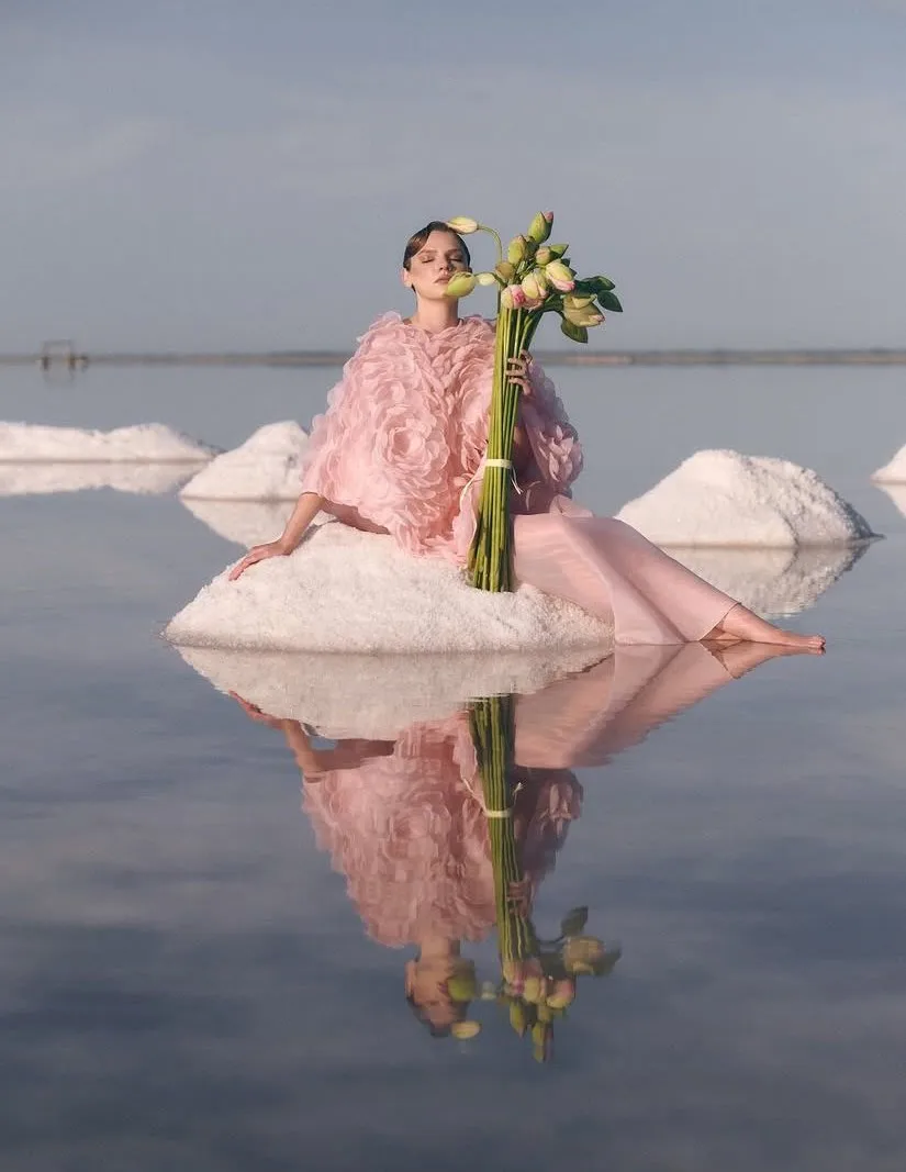 Blusa rosa bonita feminina feita sob encomenda floral 3d flor blusa feminina jaqueta em camadas photoshoot