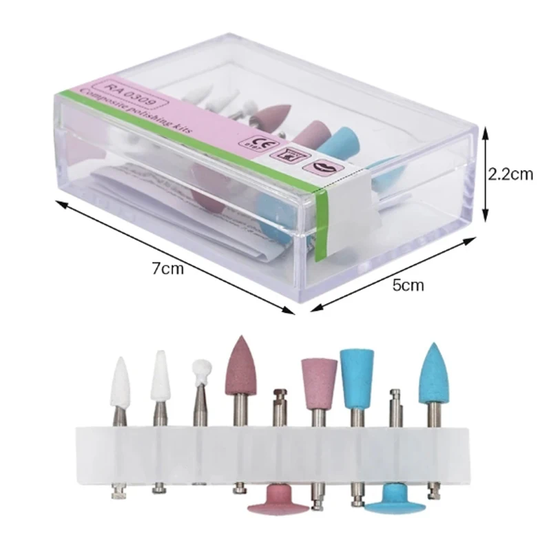 PIORPOY 9Pcs/Box Dental Composite Polishing For Low Speed Handpiece Contra Angle Kit RA0309 Resin Sanding Polishing Set Dropship