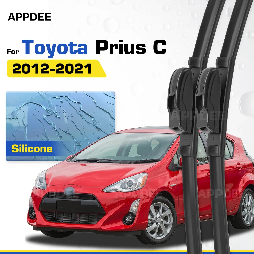 

Silicone & Rubber LHD&RHD Front Wiper Blades Set For Toyota Prius C + Plus 2012-2021 Coated Windshield Windscreen Window Brushes