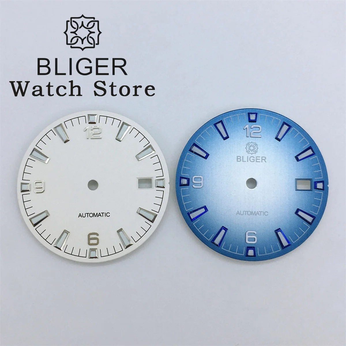 BLIGER 31mm Blue White Watch Dial Green Luminous Fit NH35 NH36 Movement