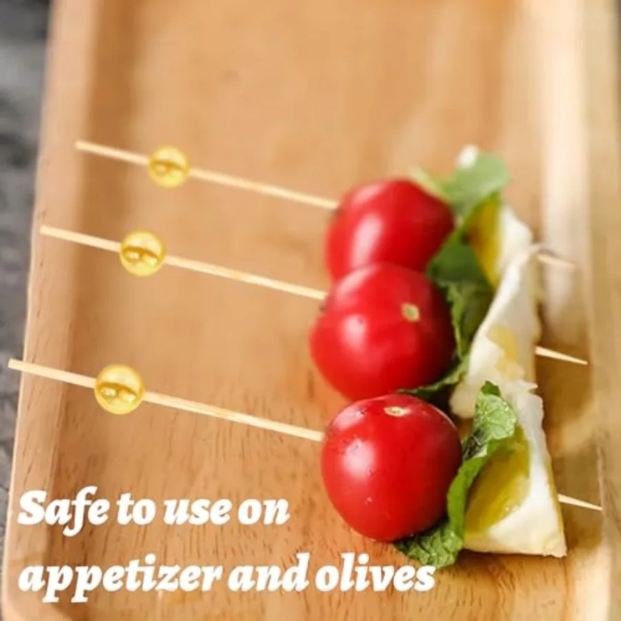 200 Stück Cocktail-Picks, 4,7 Ih, Zahnstocher für Vorspeisen, Einweg-Bambus-Cocktail-Stick für Getränke, Obst, Desserts, Party, Fay zu