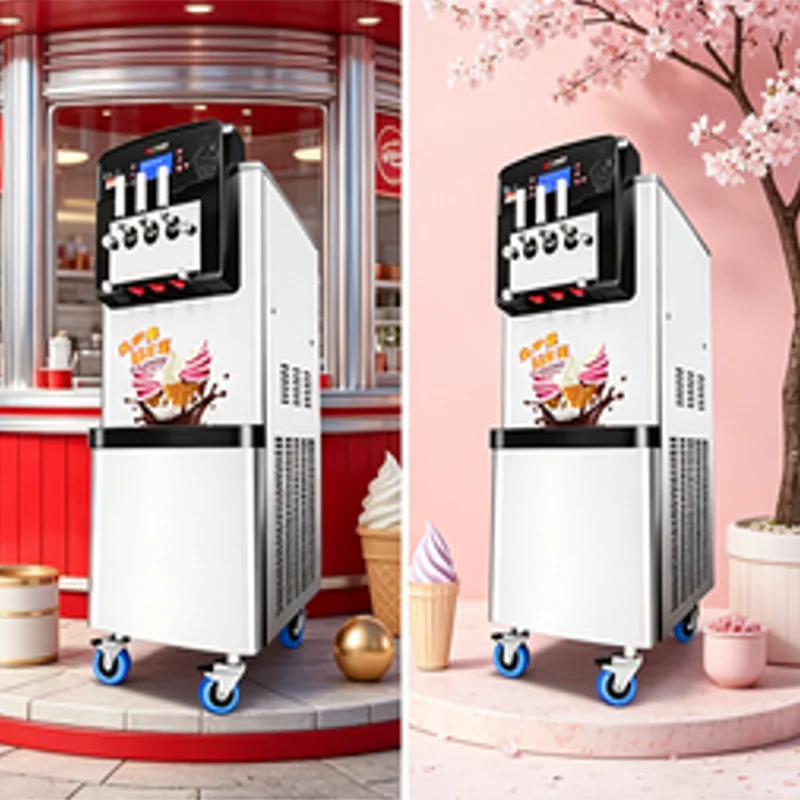 New Fully Automatic Commercial Soft Ice Cream Machine with Milk &   Water Compatibility