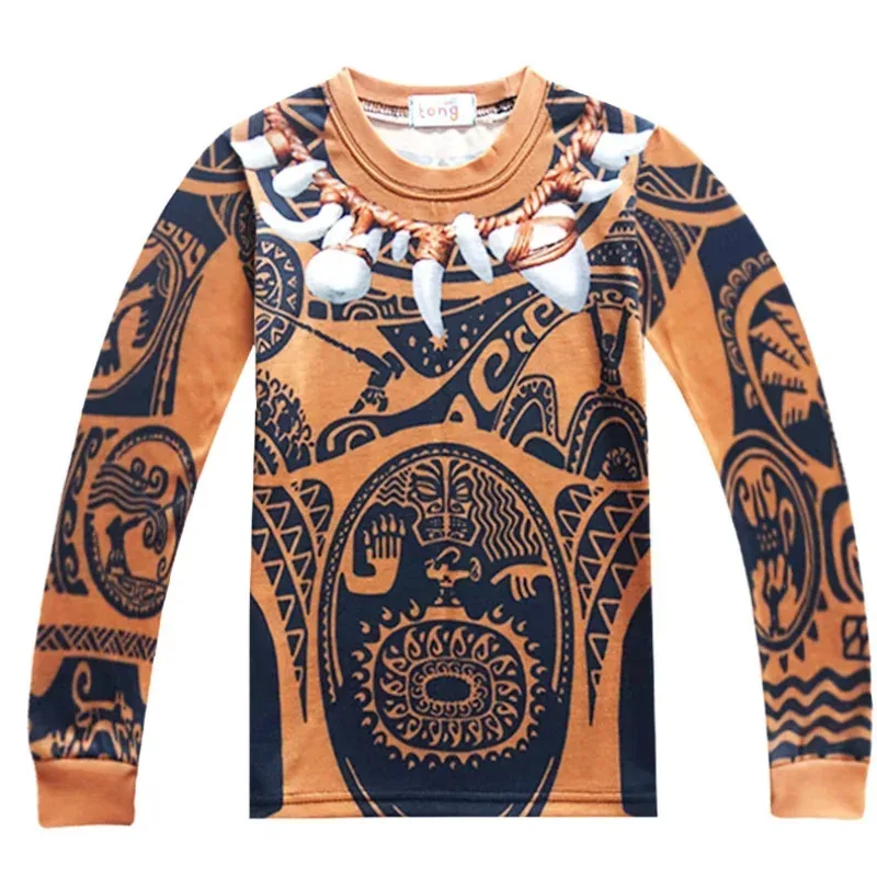 72th أنيمي موانا منامة ماوي ملابس الطفل Vaiana تأثيري الشتاء الطفل بوتيك ملابس الأطفال زي طفل الفتيان S