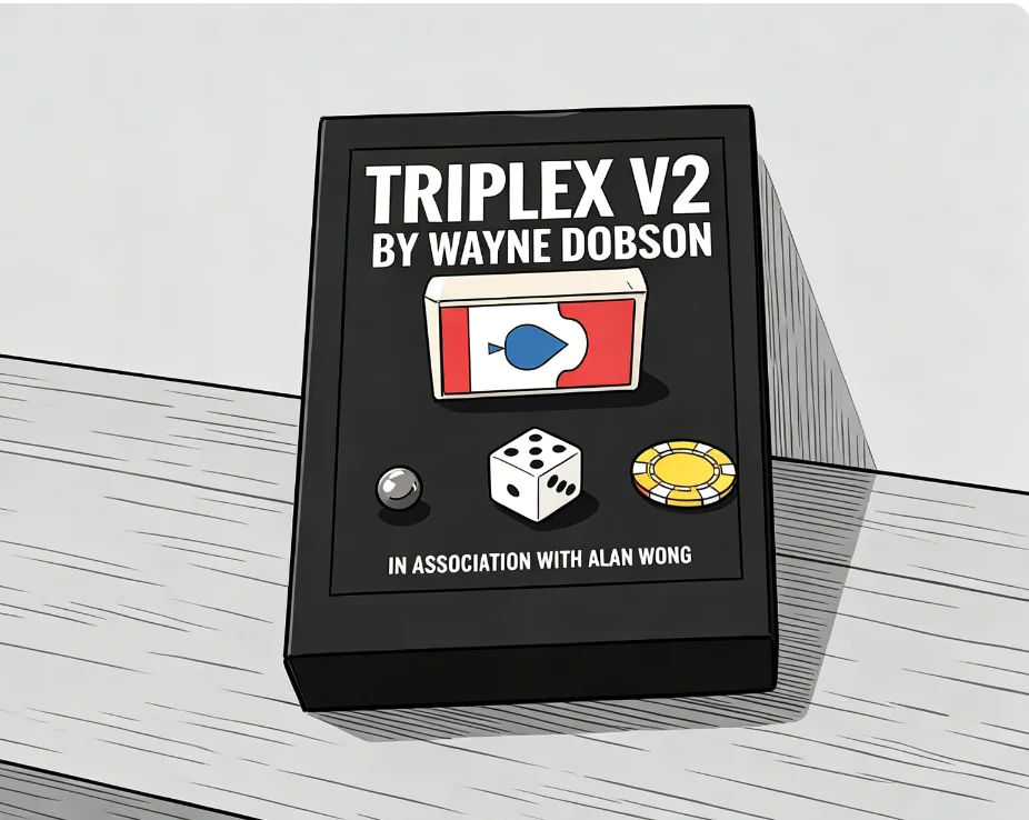 Triplex V2 by Wayne Dobson and Alan Wong Three Object Test Mentalism Magic Trick Free Choice Prediction Casino Close Up Magic