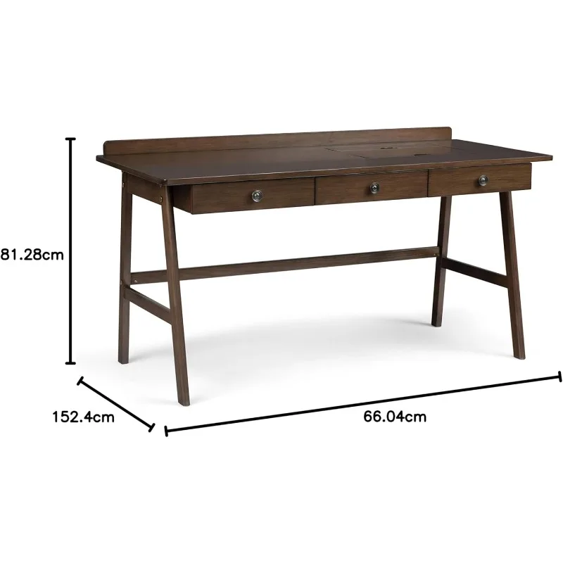 Massivholz breiter Home-Office-Schreibtisch, Schreibtisch, Arbeitsplatz, Studiert isch möbel, natürliches Antik braun