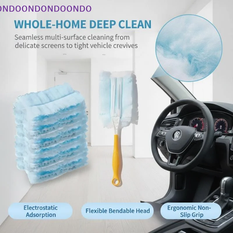 Electrostatic Disposable Dust Duster 360° Full Coverage 1 Handle 10 Refills for Pet Hair Dust Removal Cleaning