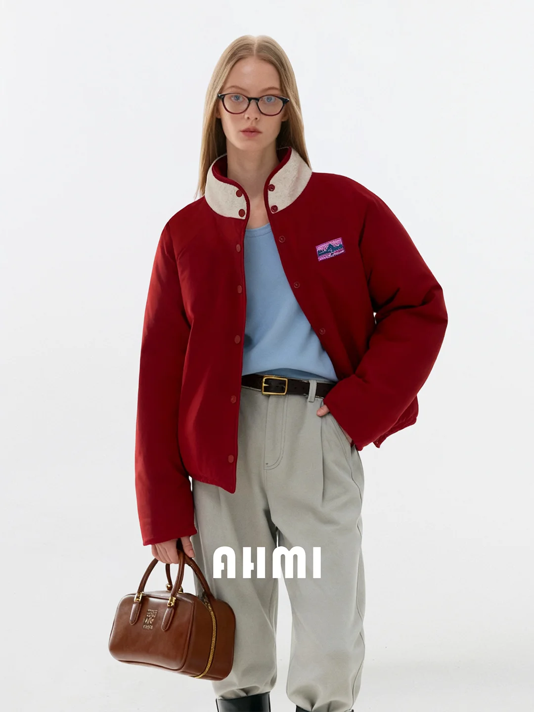 

Redun Winter Sequence Thiened Women's Double-Sided Wear Lamb Fur Jaet Coat AHMI Retro High-End Sle ort Outerwear